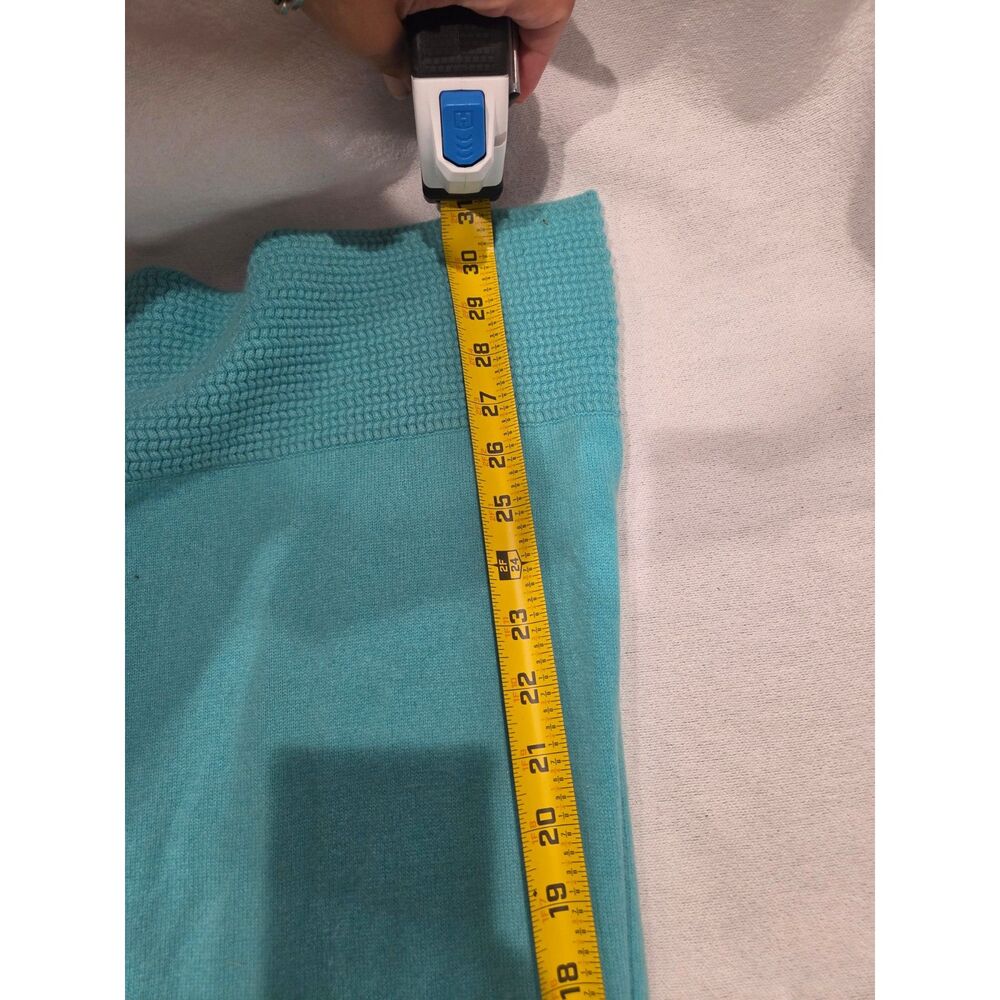 Jones New York 100% Cashmere Scarf Teal Turquoise Blue OS - Picture 4 of 5